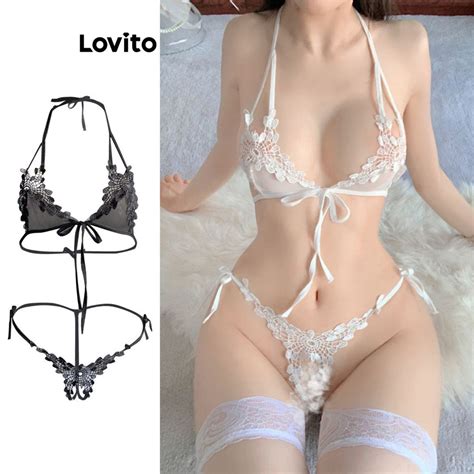 Lovito Sexy Geometric Lace Up Sexy Lingerie For Women LNE53174 Lovito