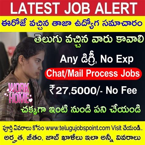 Any డగర అరహతత చకకగ ఇట నడ పన చయడ Work From Home Jobs