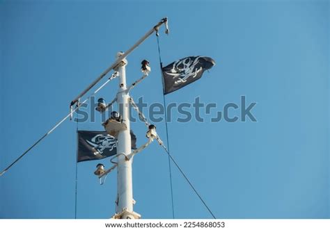 Jolly Roger Pirate Ship Flag Waving Stock Photo 2254868053 | Shutterstock