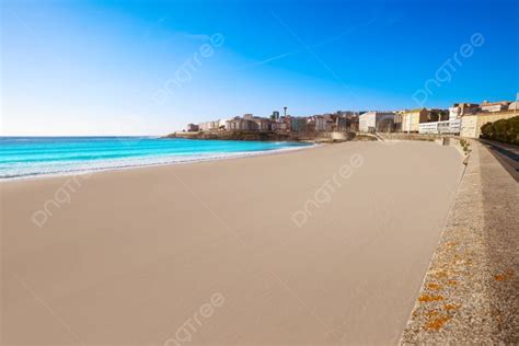 La Coruna Riazor Beach In Galicia Of Spain Photo Background And Picture