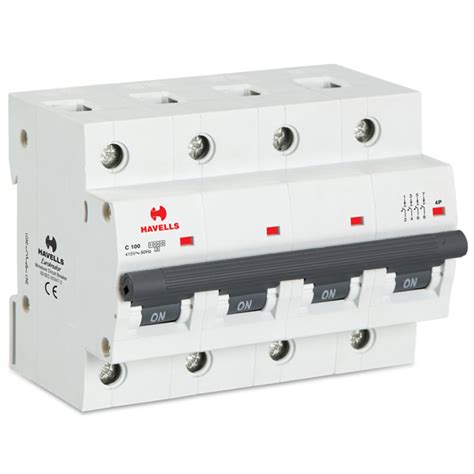 Buy Havells 100A C Curve 10kA 4 Pole MCB At Best Price In India