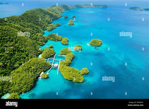 Palau Islands From Above Stock Photo Alamy