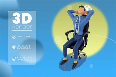 Premium Psd Tired Businessman 3d Illustration