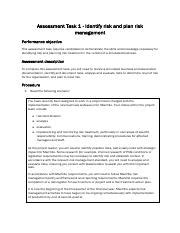 Bsbrsk Pdf Assessment Task Identify Risk And Plan Risk