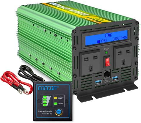 Edecoa Power Inverters 12v To 240v 2000w Car Inverter 4000w Peak Solar Inverter Modified Sine