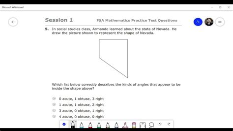 Fsa Math Practice Test Session Youtube