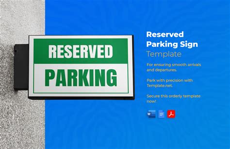 Reserved Parking Sign Template in PDF, Word, Google Docs - Download ...