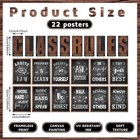 Mua Harloon 22 Pieces Classroom Bulletin Board Posters Educational Class Rules Letter