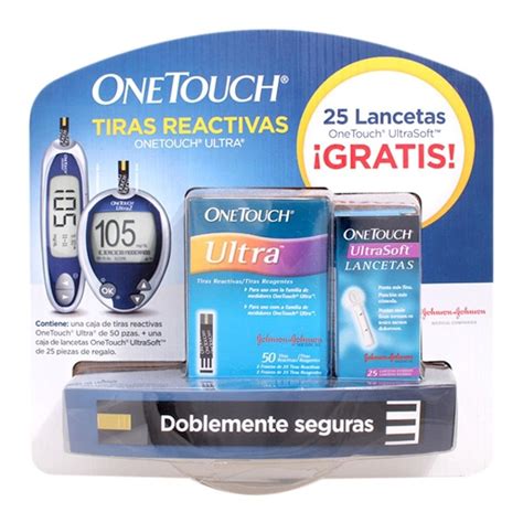 Tiras Reactivas OneTouch Ultra 50 Pzas 25 Lancetas UltraSoft Walmart