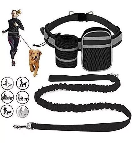 Correas Perros Ajustable Para Pasear Correr Y Trotar Negro Cuotas