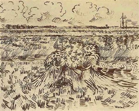 Wheat Field With Sheaves Van Gogh Vincent WikiArt Org