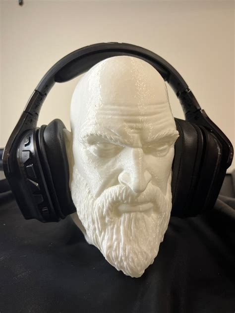 God Of War Kratos Kratos Headphone Head 3d Printed Headphone Stand Bust Headset Holder Video