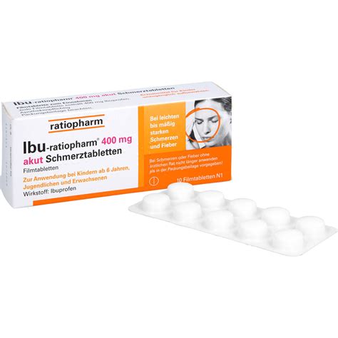 IBU Ratiopharm Akut 400 Mg Akut Schmerztabletten 10 St Tabletten