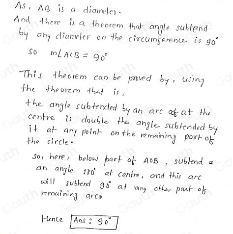 Solved In The Accompanying Diagram Abc Is Inscribed I Circle O And