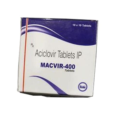 Macvir 400 Aciclovir Tablets IP Packaging Type Packet At Rs 1300 Box