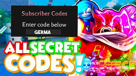 All New Secret Germa Update Codes In A One Piece Game Codes Roblox A One Piece Game Codes