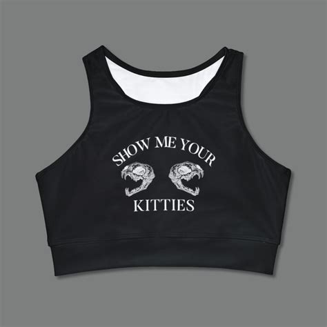 Show Me Your Kitties High Neck Crop Bikini Top Goth Bikini Top Etsy
