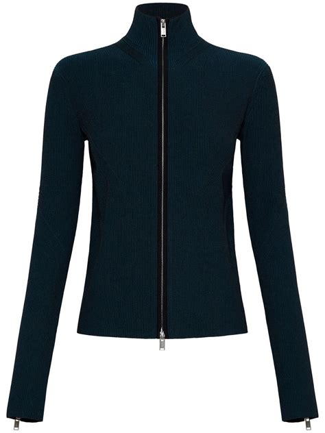 Dion Lee Ribbed Knit Zip Up Cardigan Editorialist