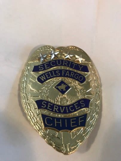 Collectors Badges Auctions Wells Fargo Security Services Chief Badge Reduced