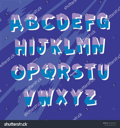 Hand Written Alphabet Vector Font เวกเตอร์สต็อก ปลอดค่าลิขสิทธิ์