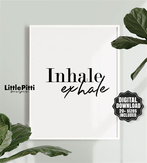 Inhale Exhale Print Breathe Print Yoga Print Meditation Etsy