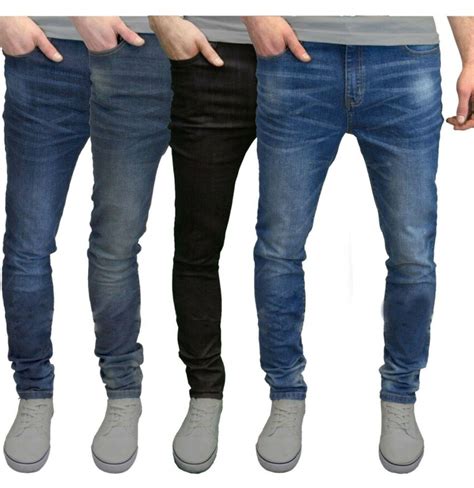 Mens Slim Fit Jeans Super Stretch Denim Pants Slim Skinny - KreziCart