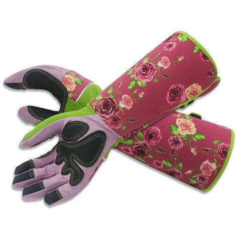 Guantes de jardinería de cuero para mujer Resistentes a pinchazos Manga