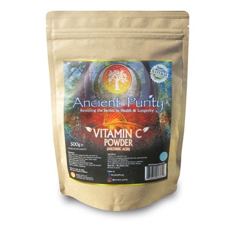 Vitamin C Powder Ascorbic Acid 500g Gmo Free Ancient Purity