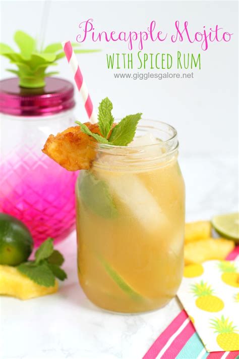 Pineapple Mojito With Spiced Rum Giggles Galore