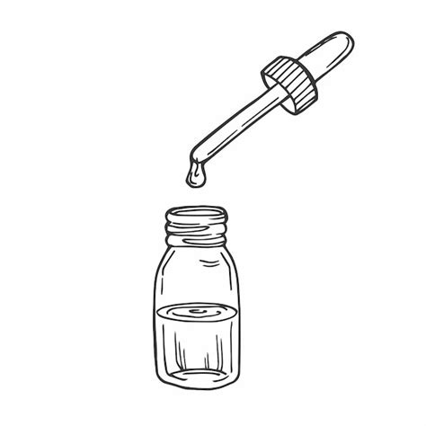 premium vector medical drop bottle  sketch style hand drawing