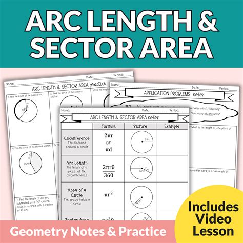 Sector Area Arc Length Quiz Kuta 2