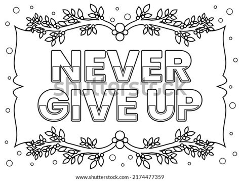 Motivational Quote Never Give Drawn Vector Stock Vector Royalty Free