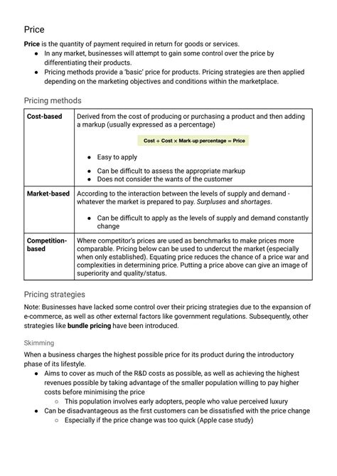Marketing Study Notes | Business Studies - Year 12 HSC | Thinkswap
