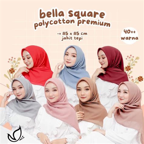 Jual Part Bella Square Premium Jahit Tepi Jilbab Hijab Segi Empat