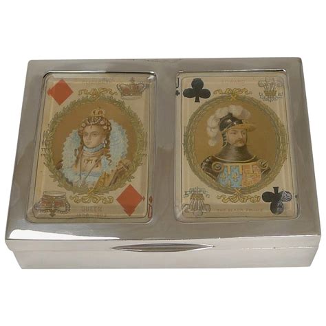 Antique English Sterling Silver Playing Card Box Chester 1901 For