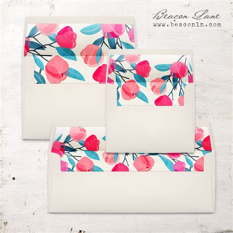 Fuchsia Tulips Envelope Liner Beacon Lane