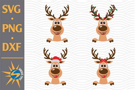 Reindeer Head Svg Png Dxf Digital Files Include By Svgstoreshop