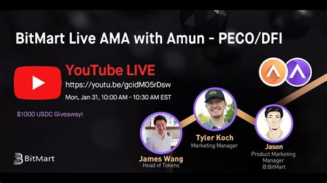 Bitmart Live Ama With Amun Peco Dfi Usdc Giveaway Youtube