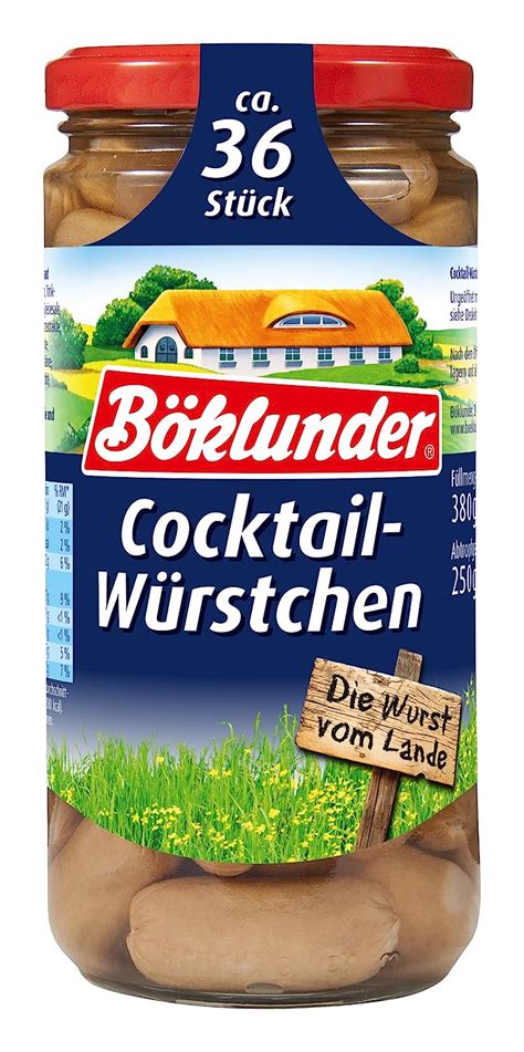 Böklunder Cocktail Würstchen in Eigenhaut ca 36 Stück 380g Amazon