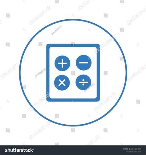 Education Mathematics Symbol Icon Circle Version Stock Vector Royalty