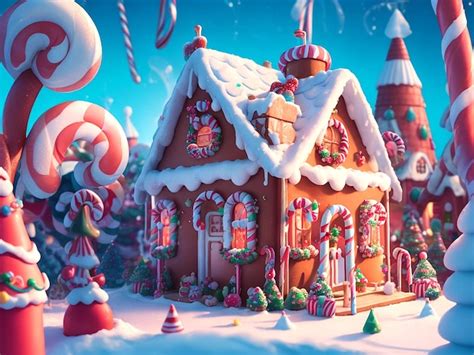 Premium Ai Image Christmas Gingerbread House Generative Ai