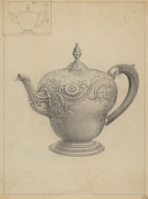 Silver Teapot by American 20th Century - Artvee