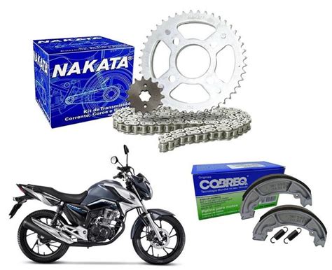 Kit Relação Nakata Lona Cobreq Cg Titan Fan Cargo Start 160 Nakata