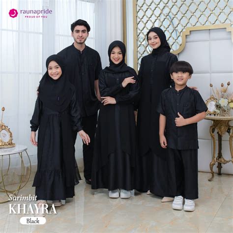 Jual Sarimbit 2024 Terbaru Rauna Khayra Black Baju Couple Keluarga