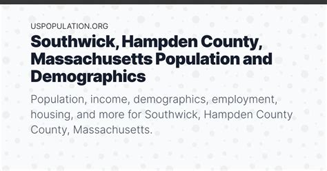 Southwick Hampden County Massachusetts Population Income