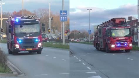 Versneller Brandweer Tilburg Centrum Met Spoed Naar Brand Gebouw