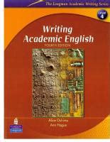 Writing Academic English Alice Oshima Ann Hogue Pdfcoffee