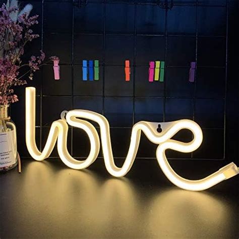 Enuoli Love Neon Sign Pink Neon Light Led Neon Sign Neon Wall Light Art Decor Usbandbattery