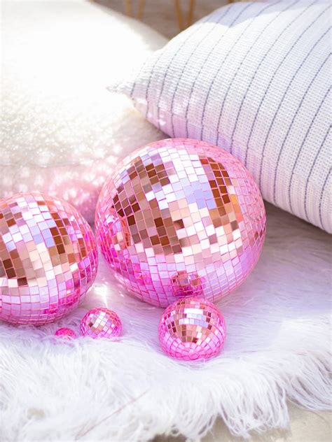 Pink Mirror Disco Ball for Retro Disco Groovy Party Decor | Last Disco Bachelorette Party ...