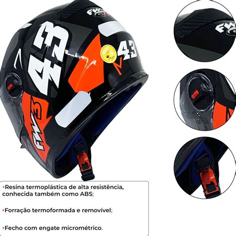 Capacete Fw3 Gtx 43 Grafite Óculos Interno Sommer Motos Agilidade